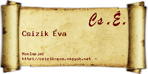 Csizik Éva névjegykártya