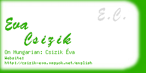 eva csizik business card
